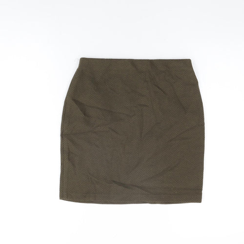 New Look Womens Green Cotton Mini Skirt Size 8