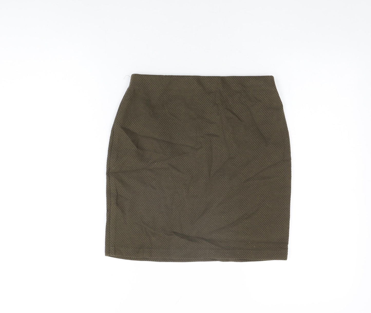 New Look Womens Green Cotton Mini Skirt Size 8