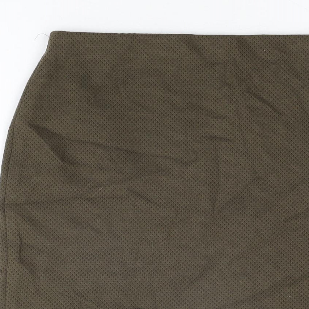 New Look Womens Green Cotton Mini Skirt Size 8