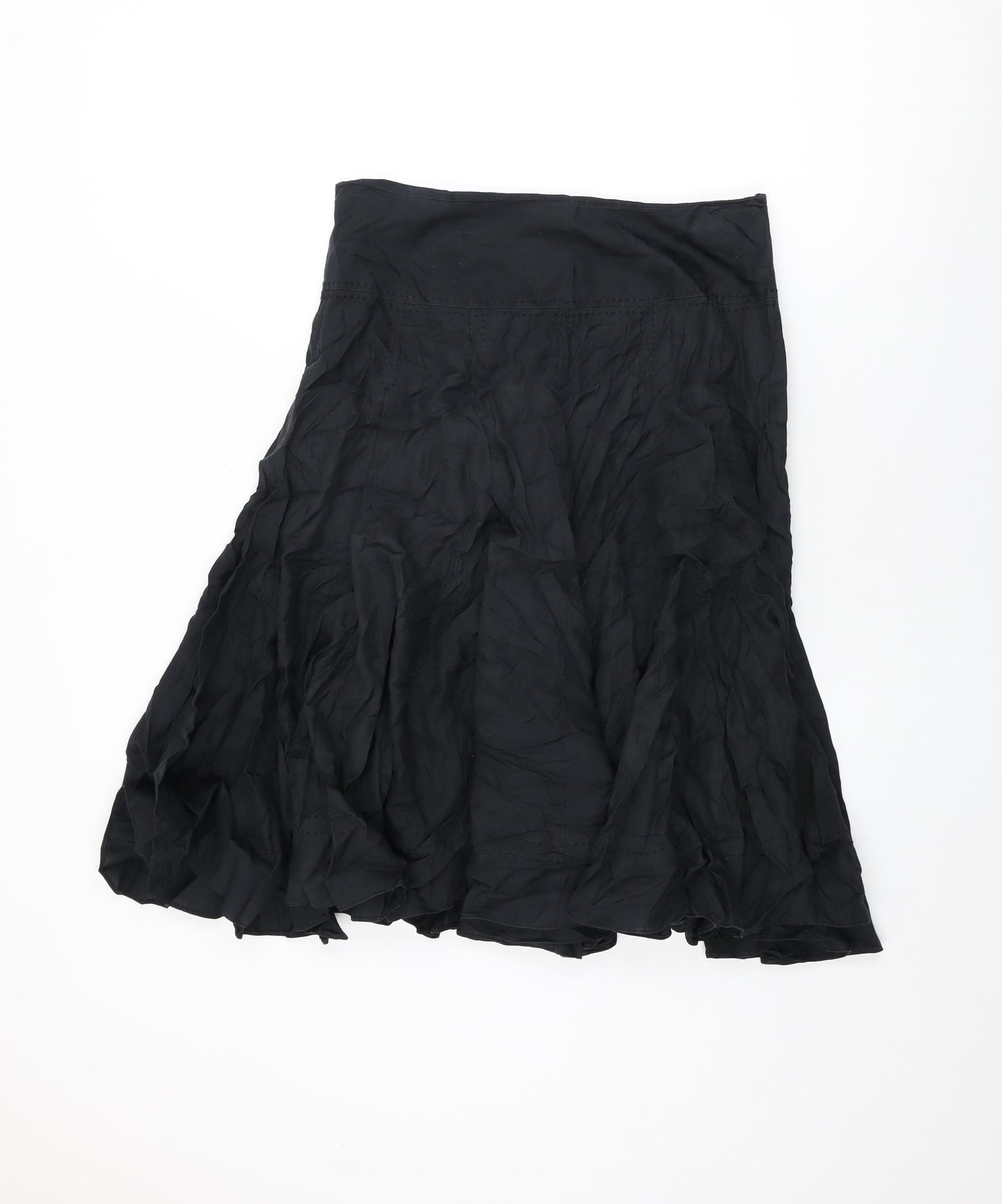 Coast Womens Black Cotton Flare Skirt Size 12 Zip