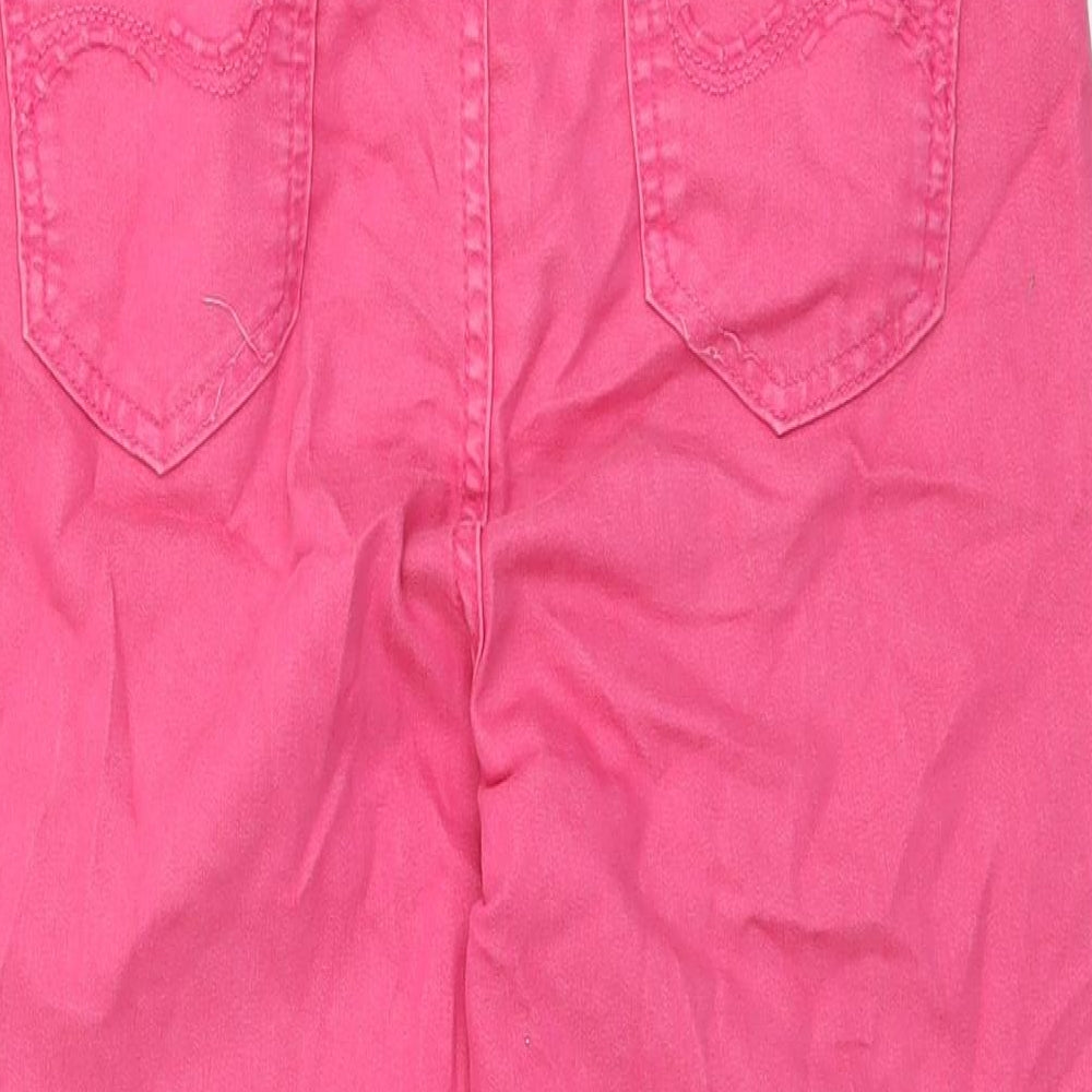 Per Una Womens Pink Cotton Cropped Jeans Size 12 L23 in Regular Zip