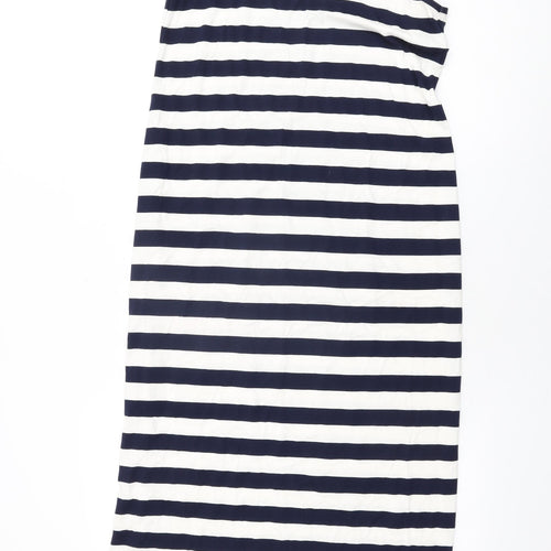 ASOS Womens White Striped Polyester Shift Size 10 Round Neck Pullover