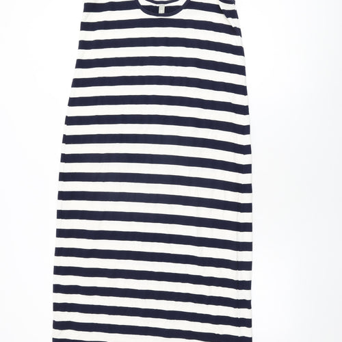 ASOS Womens White Striped Polyester Shift Size 10 Round Neck Pullover
