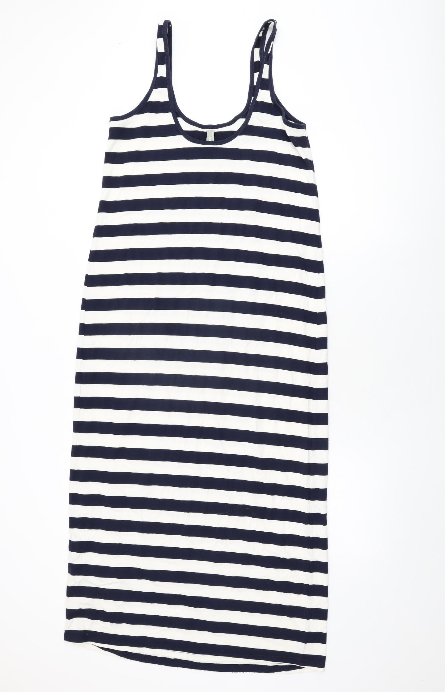 ASOS Womens White Striped Polyester Shift Size 10 Round Neck Pullover