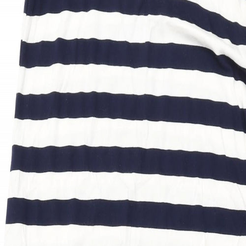 ASOS Womens White Striped Polyester Shift Size 10 Round Neck Pullover