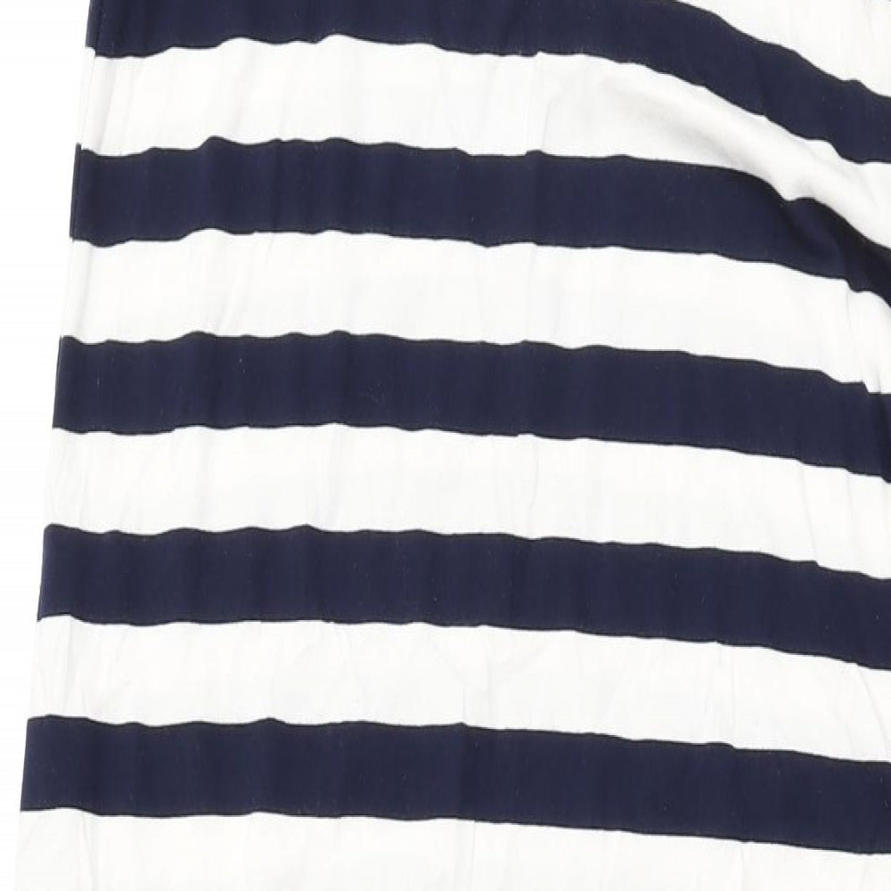 ASOS Womens White Striped Polyester Shift Size 10 Round Neck Pullover