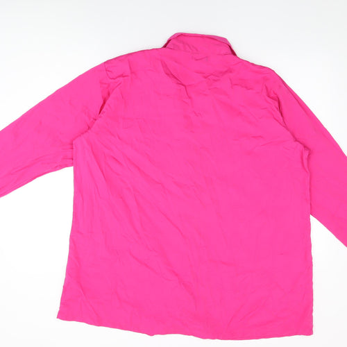 Boohoo Womens Pink Polyester Basic Button-Up Size 16 Collared