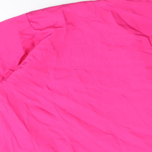 Boohoo Womens Pink Polyester Basic Button-Up Size 16 Collared