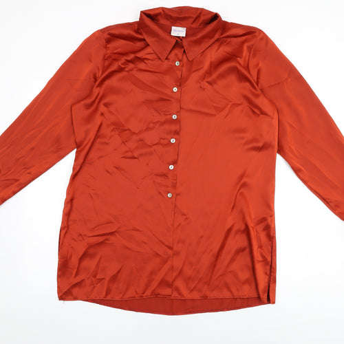 Mackays Womens Red Polyester Basic Button-Up Size 16 Collared