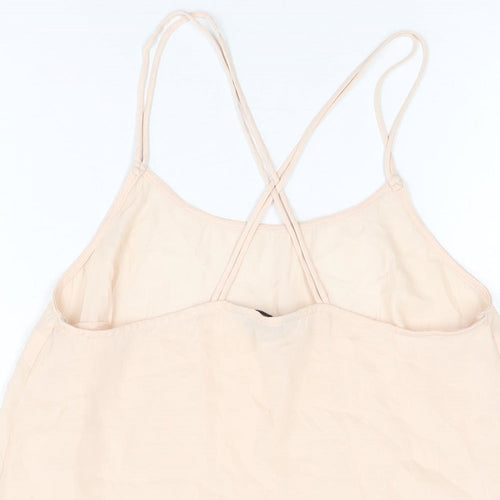 Marks and Spencer Womens Pink Polyester Camisole T-Shirt Size 10 Round Neck