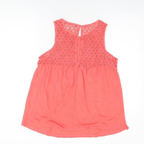 Very Womens Pink Polyester Basic T-Shirt Size 14 Round Neck