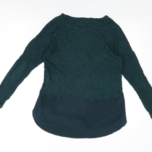 Warehouse Womens Green Polyester Basic T-Shirt Size 12 Round Neck