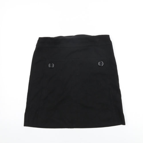 Marks and Spencer Womens Black Polyester A-Line Skirt Size 8