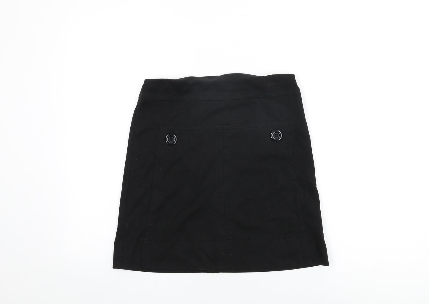 Marks and Spencer Womens Black Polyester A-Line Skirt Size 8