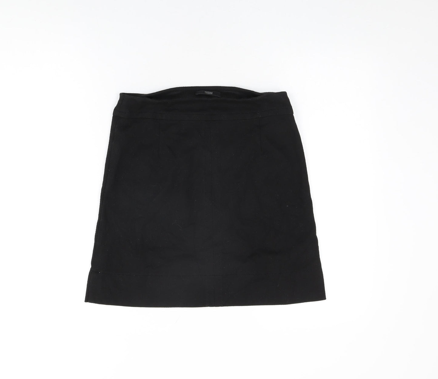 Marks and Spencer Womens Black Polyester A-Line Skirt Size 8