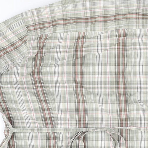 EWM Womens Green Plaid Cotton Basic Button-Up Size 14 Collared