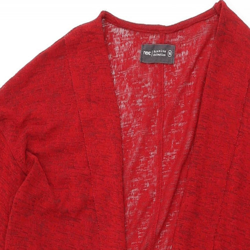 NEXT Womens Red V-Neck Polyester Cardigan Jumper Size 16