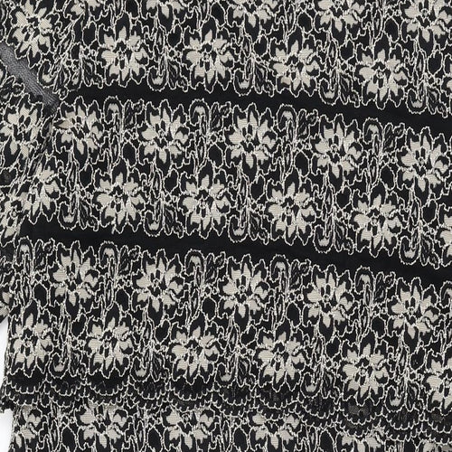 Per Una Womens Black Floral Polyamide Shift Size 18 V-Neck Pullover