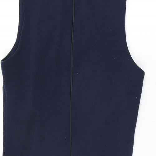 ASOS Womens Blue Viscose Mini Size 6 Round Neck Zip