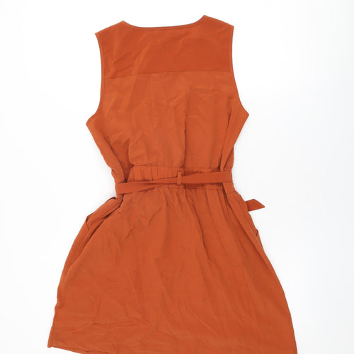 Gap Womens Orange Polyester Mini Size 8 Round Neck Button