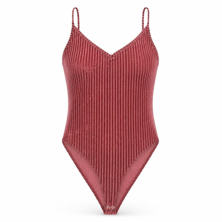 Forever 21 Womens Pink Striped Polyester Bodysuit One-Piece Size L Snap