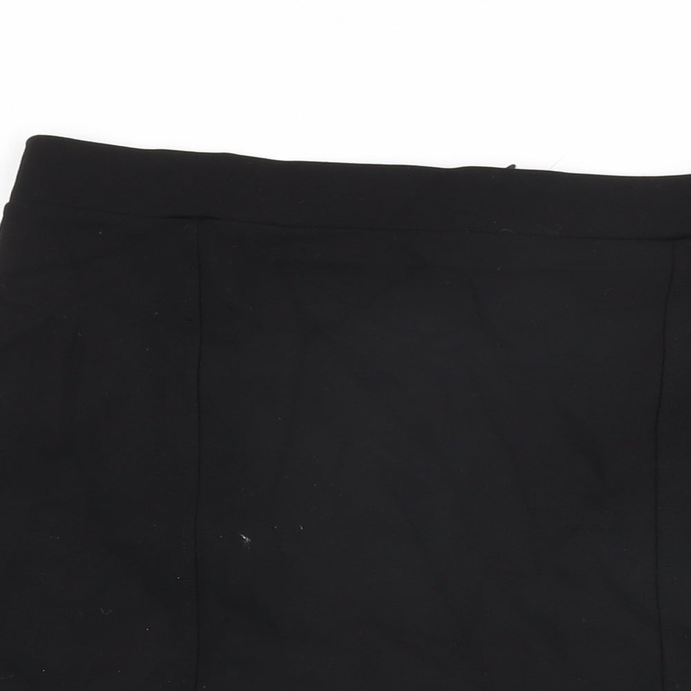 Mint Velvet Womens Black Viscose Straight & Pencil Skirt Size 14 Zip