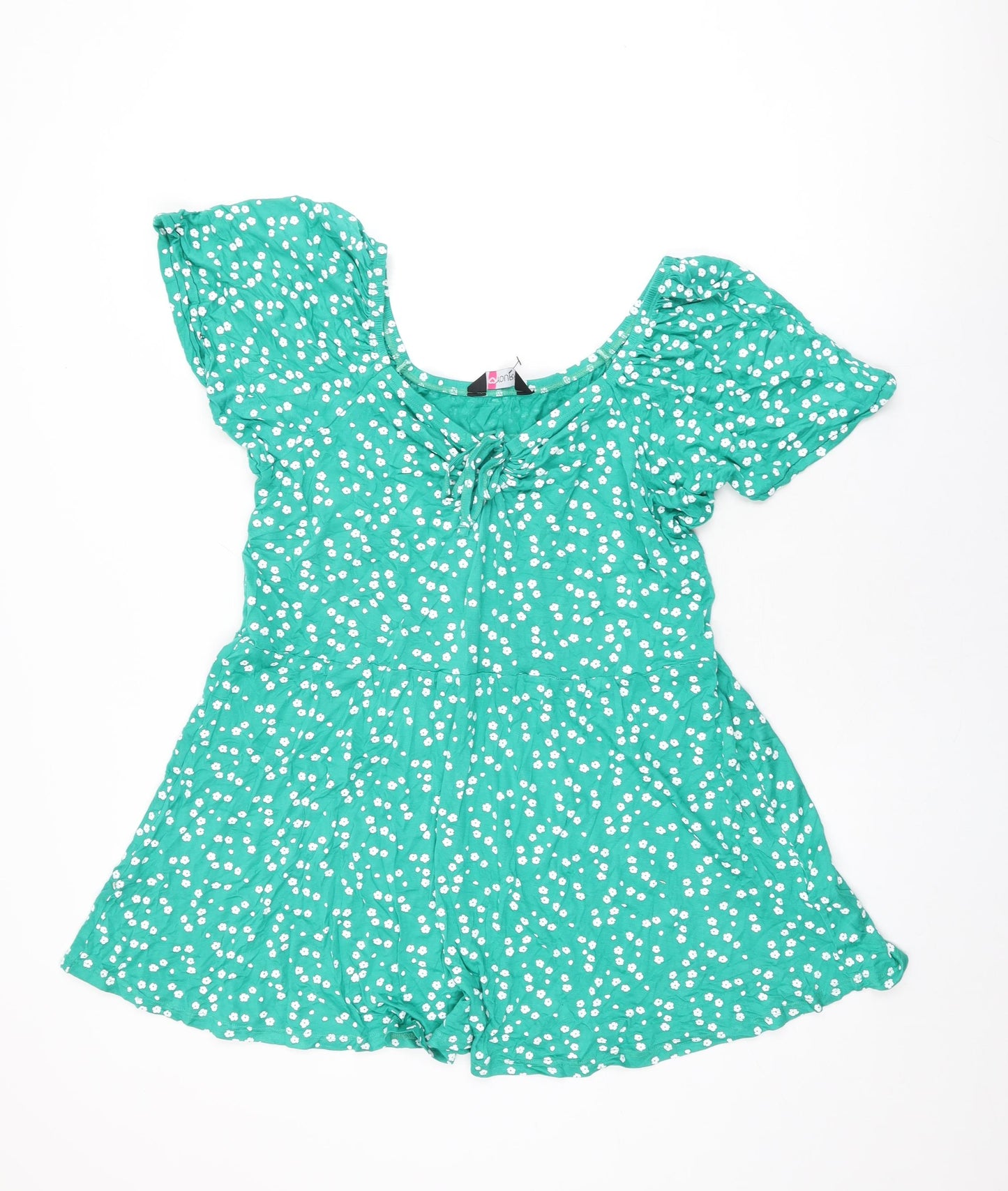 Yours Womens Green Floral Viscose Basic T-Shirt Size 18 Sweetheart