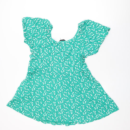 Yours Womens Green Floral Viscose Basic T-Shirt Size 18 Sweetheart