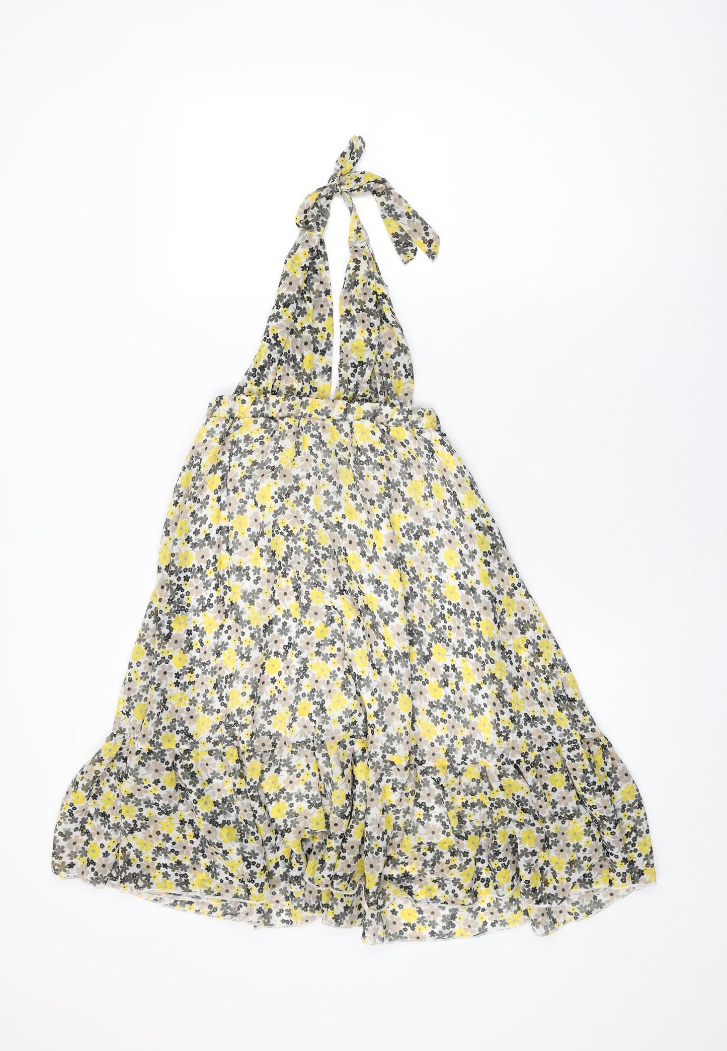 Therapy Womens White Floral Polyester Shift Size 6 Halter Tie