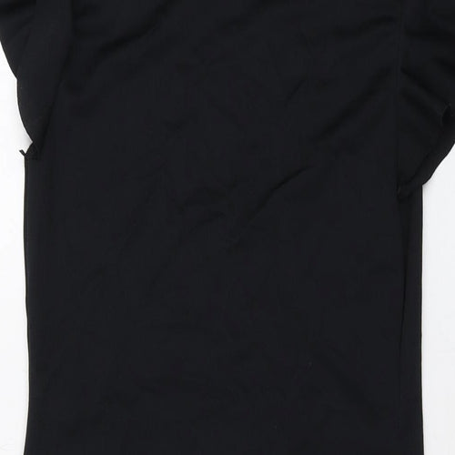 PRETTYLITTLETHING Womens Black Polyester Mini Size 12 Mock Neck Pullover