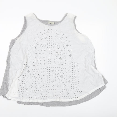 ASOS Womens Grey Polyester Basic Tank Size 14 Round Neck