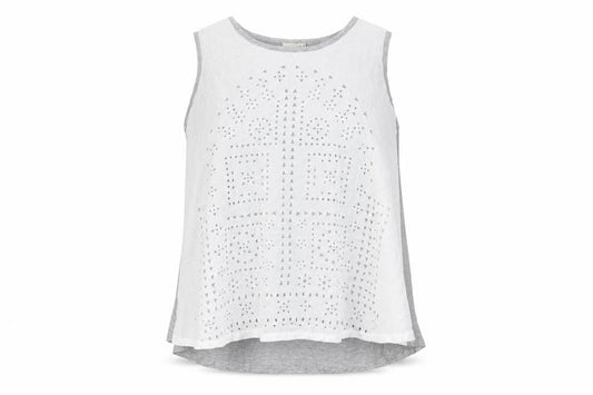 Front view of ASOS women’s grey polyester basic tank, size UK 14, round neck