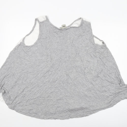 ASOS Womens Grey Polyester Basic Tank Size 14 Round Neck
