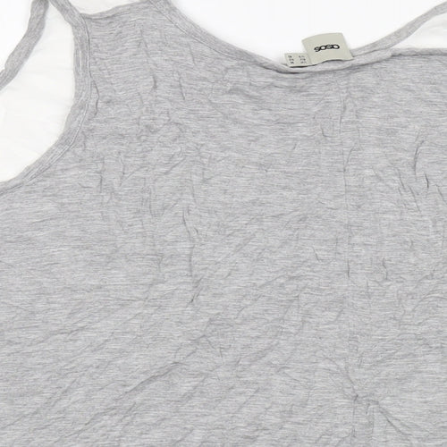 ASOS Womens Grey Polyester Basic Tank Size 14 Round Neck