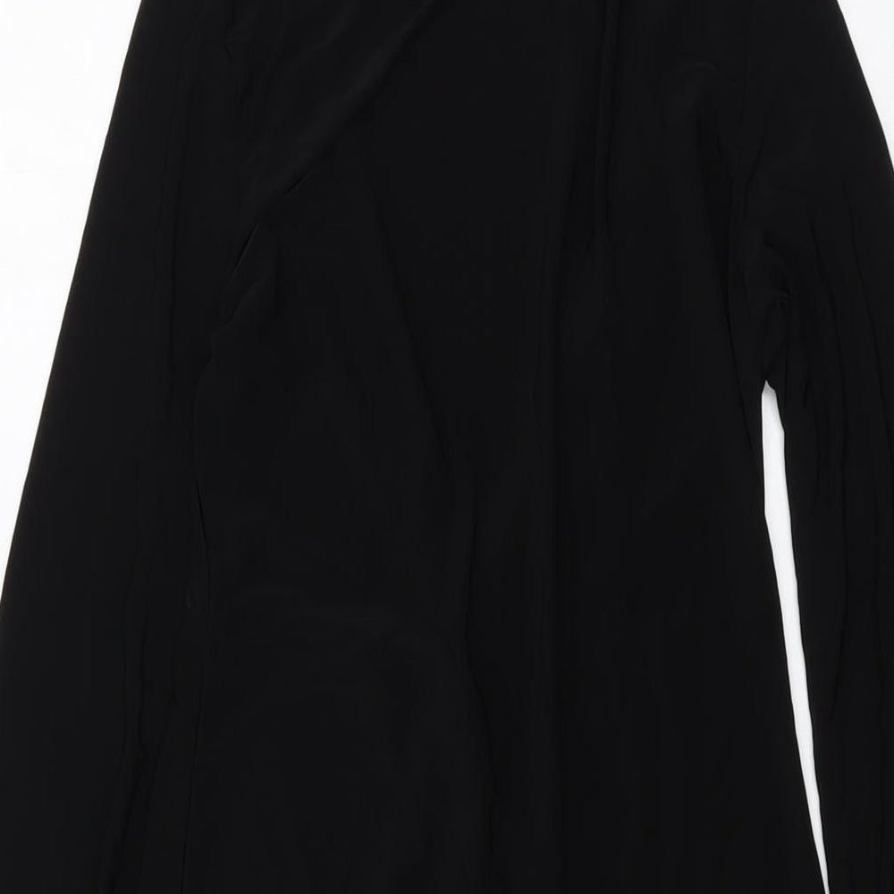 I SAW IT FIRST Womens Black Polyester Bodycon Size 10 V-Neck Pullover