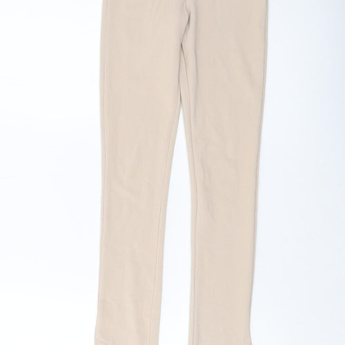 Zara Womens Beige Polyester Trousers Size XS L32 in Regular