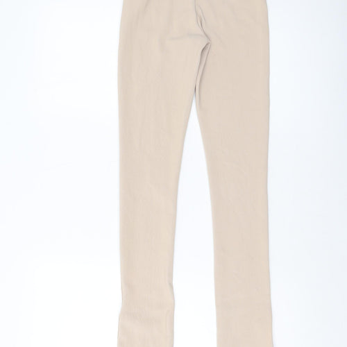 Zara Womens Beige Polyester Trousers Size XS L32 in Regular