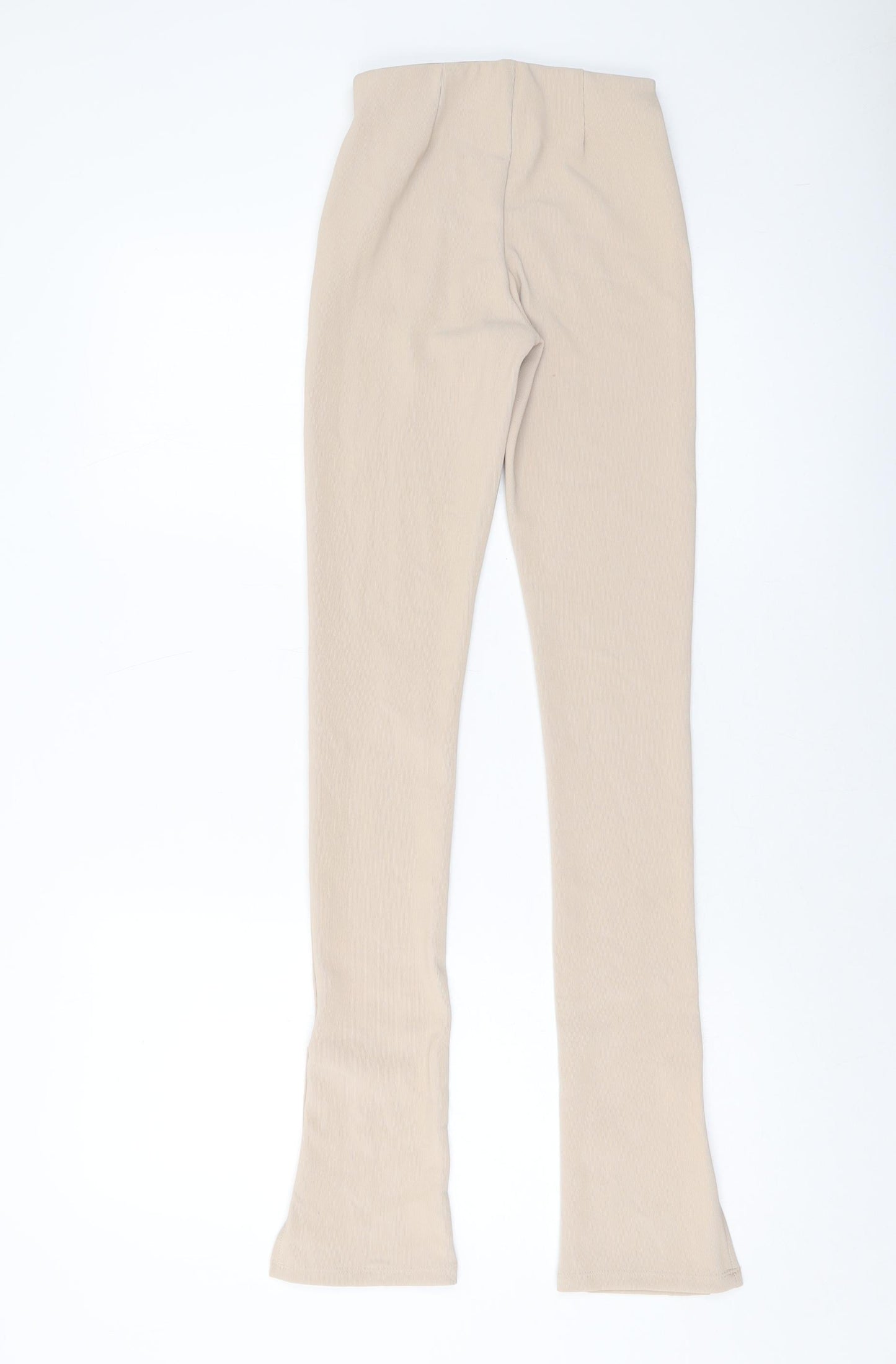 Zara Womens Beige Polyester Trousers Size XS L32 in Regular