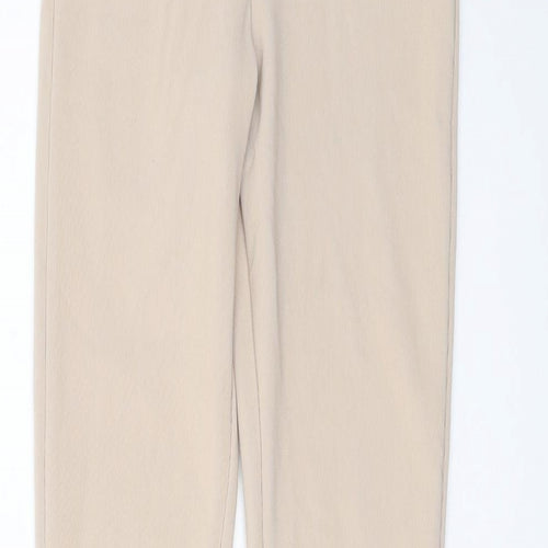 Zara Womens Beige Polyester Trousers Size XS L32 in Regular