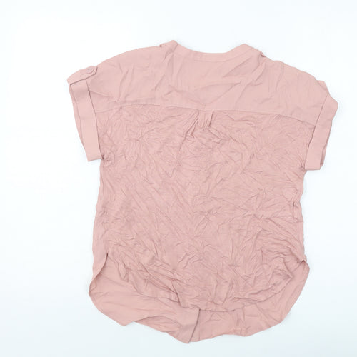 Forever New Womens Pink Polyester Basic Blouse Size XS V-Neck
