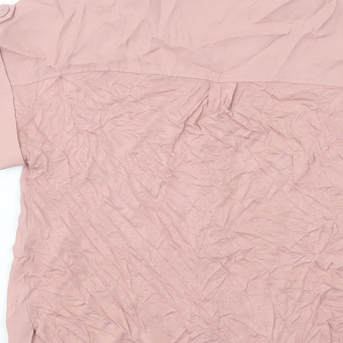 Forever New Womens Pink Polyester Basic Blouse Size XS V-Neck