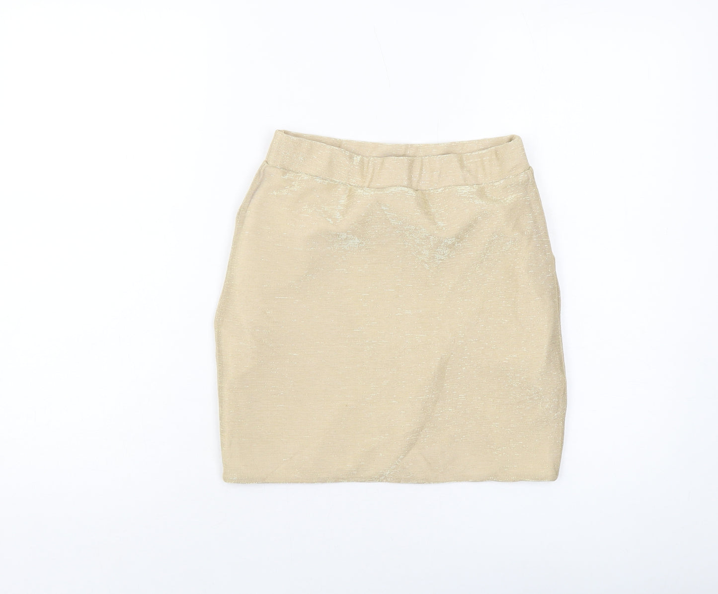 Miss Selfridge Womens Gold Polyester Mini Skirt Size 8