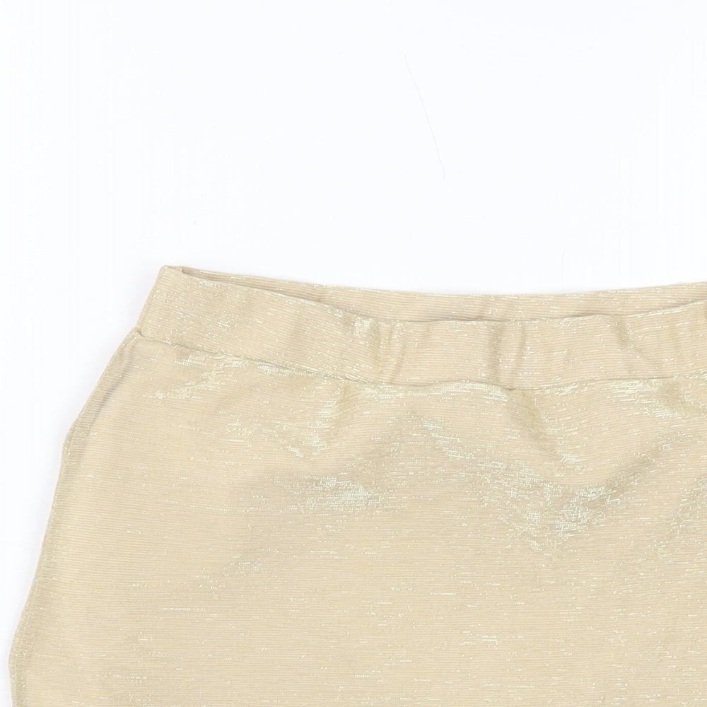 Miss Selfridge Womens Gold Polyester Mini Skirt Size 8