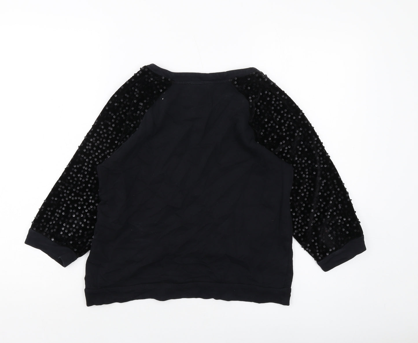 French Connection Womens Black Cotton Pullover Sweatshirt Size S Pullover