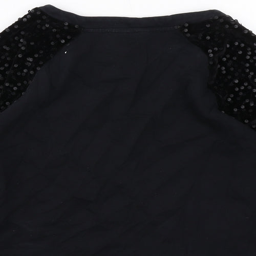French Connection Womens Black Cotton Pullover Sweatshirt Size S Pullover
