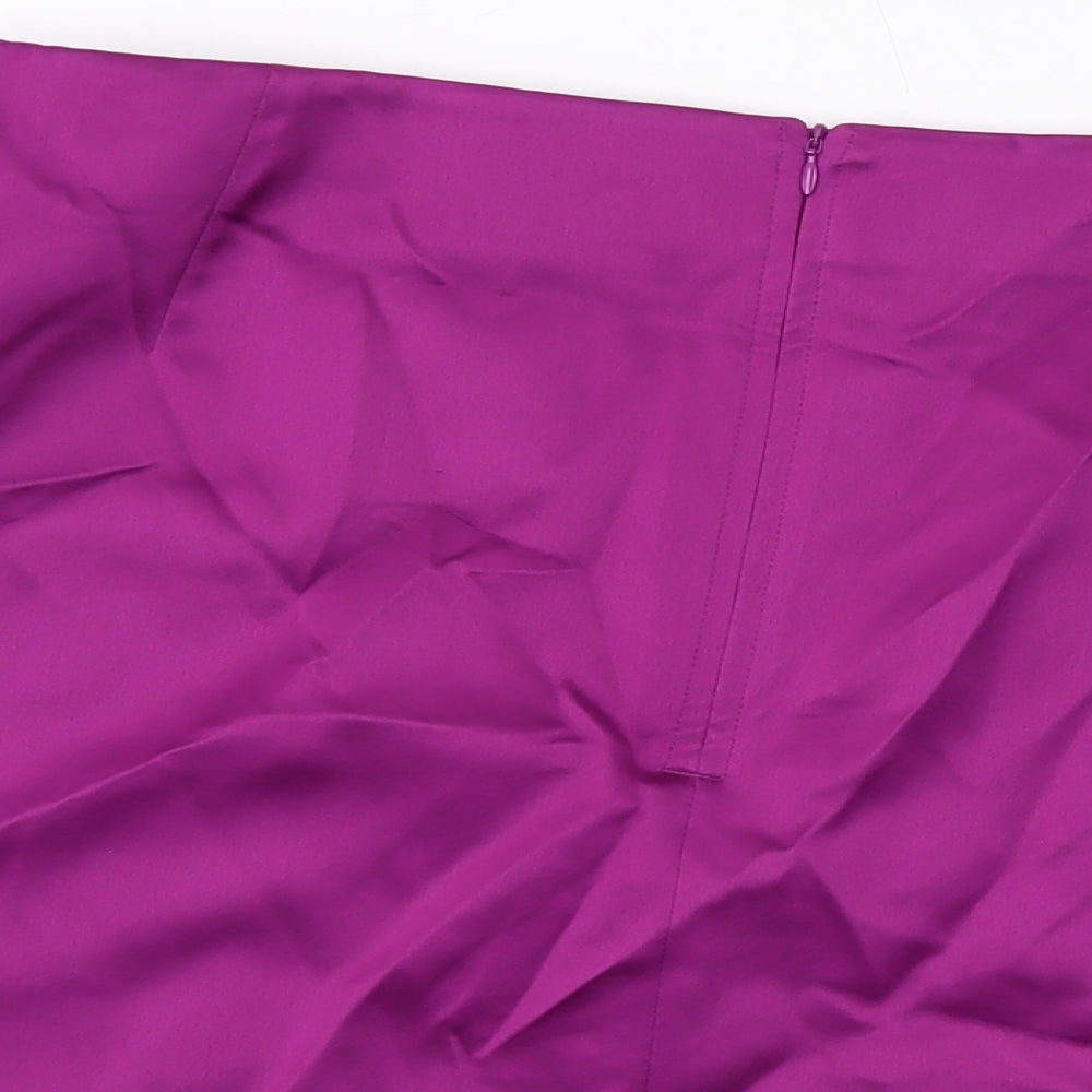Marks and Spencer Womens Purple Polyester Mini Skirt Size 24 Zip
