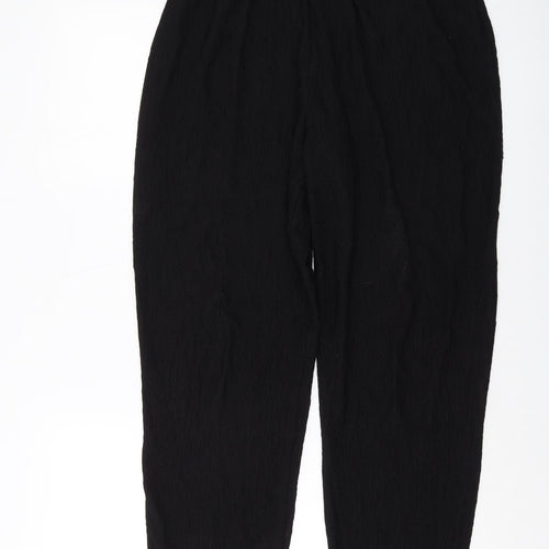 Liz Baker Womens Black Polyester Trousers Size L L27 in Regular