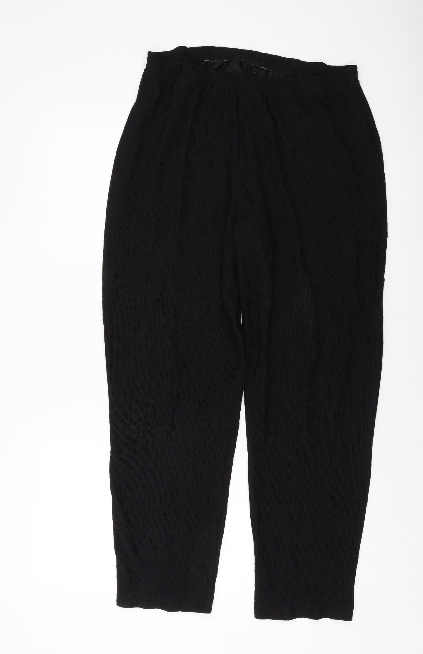 Liz Baker Womens Black Polyester Trousers Size L L27 in Regular