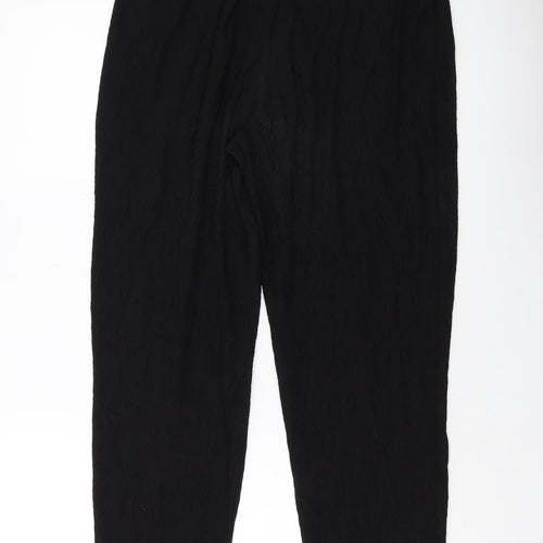 Liz Baker Womens Black Polyester Trousers Size L L27 in Regular