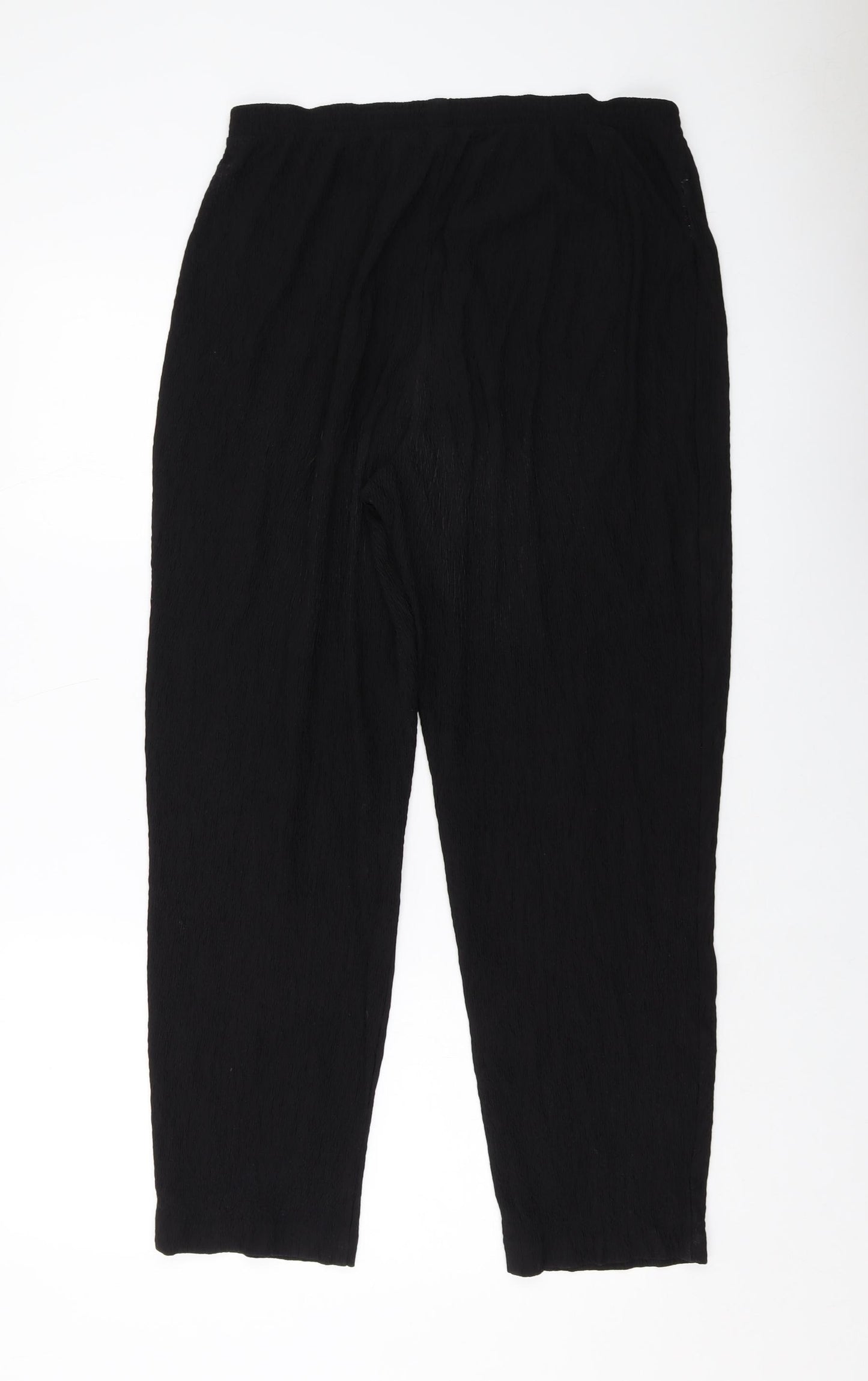 Liz Baker Womens Black Polyester Trousers Size L L27 in Regular